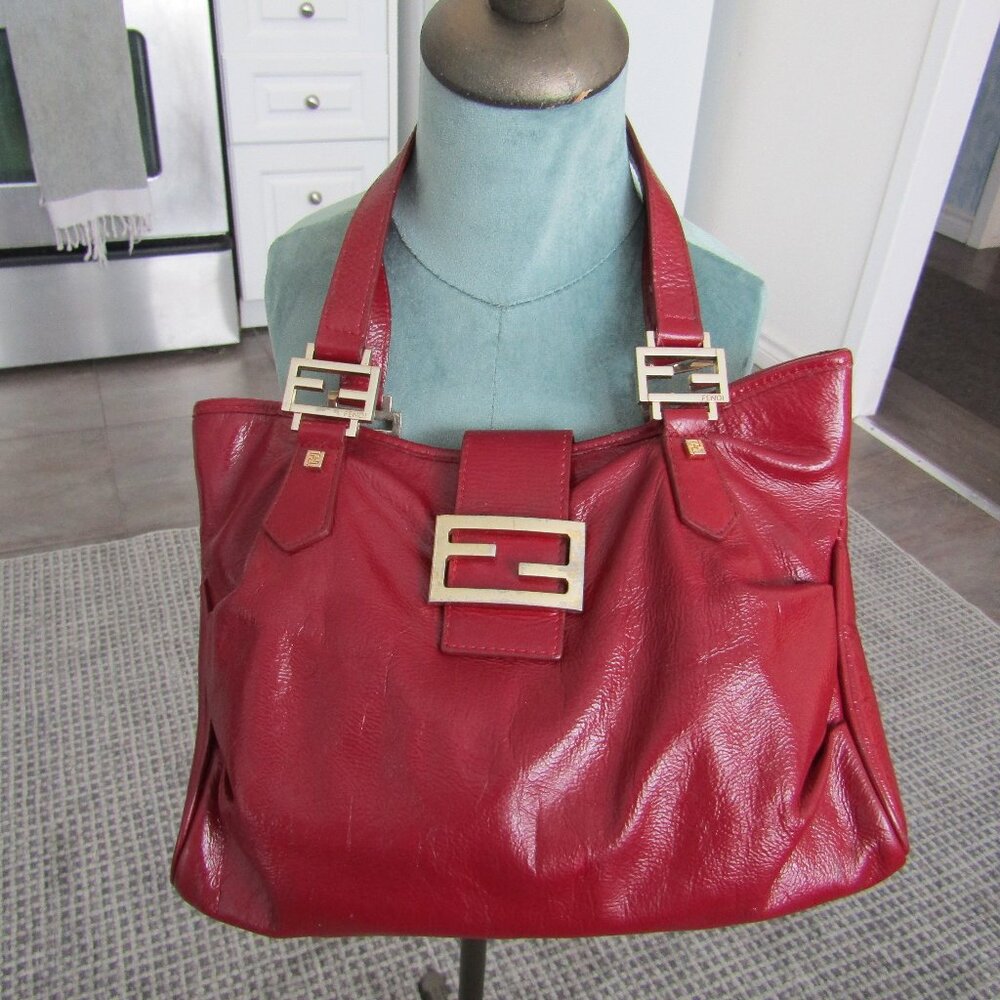 Authentic FENDI soft Patent Leather Bag *Well Loved*